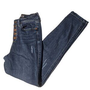 Just USA Jeans Womens Size 28 Button Fly Skinny Mid Rise Medium Wash Denim Pants